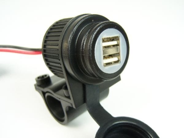 Touratech 01-030-0029-0 Tourratech Dual USB socket voor 22-25mm sturen 12v aansluiting