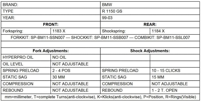 Touratech 01-040-5861-0 Touratech progresieve veren voor de BMW R 1150 GS Vering en schokdempers