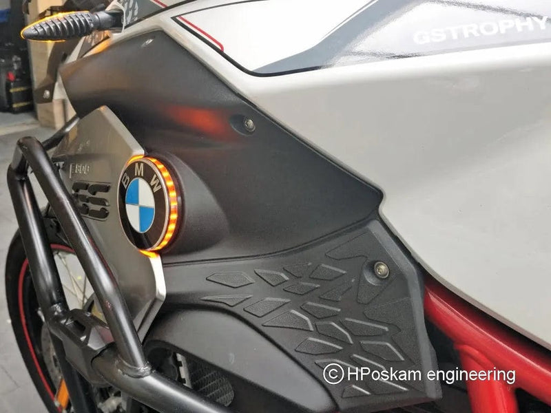 Blue Rider 56mmDRL BMW embleem Led zijknipperlichten set 56mm met dagrijverlichting Embleem knipperlichten