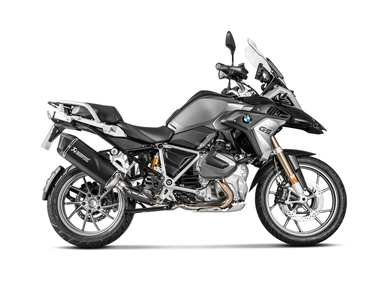 AKRAPOVIC zwarte slip-on uitlaatdemper voor de BMW R1250GS en Adventure