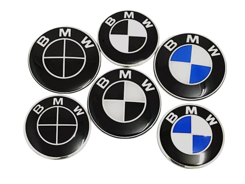 Blue Rider BMW Embleem set zwart, wit of blauw 70mm Embleem