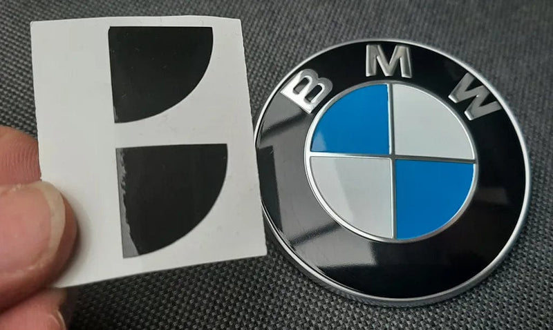 Blue Rider Stickers om het BMW embleem zwart te maken logo
