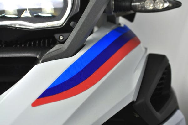 Blue Rider Stickerset voor op de snavel blauw, paars en rood R 1250 GSA Sticker