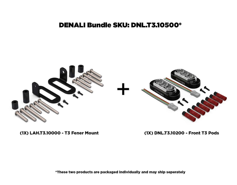 Denali DNL.T3.10500 Denali T3 Led knipperlichten met dagrijverlichting en voorvork montage Knipperlichten